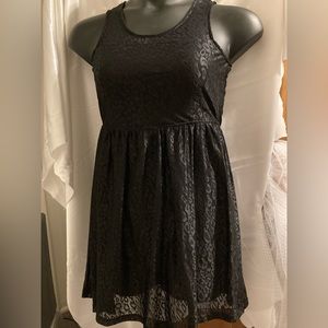 Black Lace Cheetah Print Dress